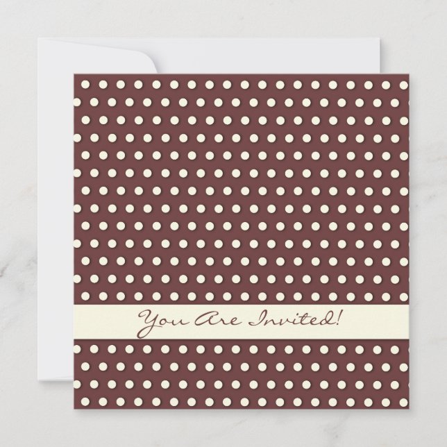 Cream White Ivory Polka Dot Pattern Invitation (Front)