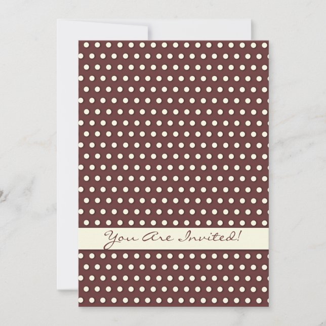 Cream White Ivory Polka Dot Pattern Invitation (Front)