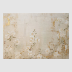 Cream White Romantic Floral Wedding Tissue Paper