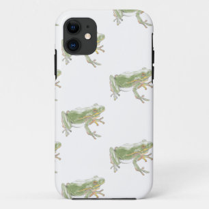 Cream White Sage Green Watercolor Frog Pattern Case-Mate iPhone Case
