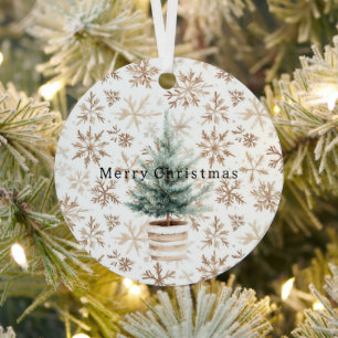 Cream White Snowflakes Christmas Tree Metal Tree Decoration