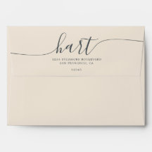 Cream with Black Script Return Address