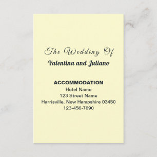 Cream With Slate Typography Wedding Accommodation Enclosure Card