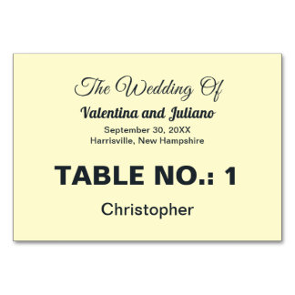 Cream with Slate Wedding Table Number