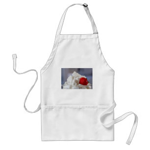 Cream with strawberries in a glass bowl standard apron