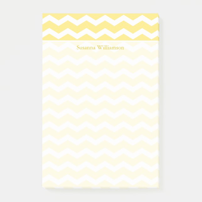 Cream Yellow Chevron Border Post-it Notes (Front)