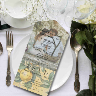 Cream Yellow Lemon Orchard Website Email All In One Invitation