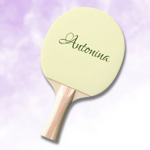 Cream Yellow Modern Name Trendy Minimalist Ping Pong Paddle
