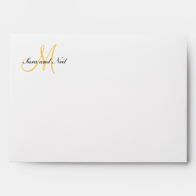 Cream Yellow Wedding Invitation Envelopes (Front)