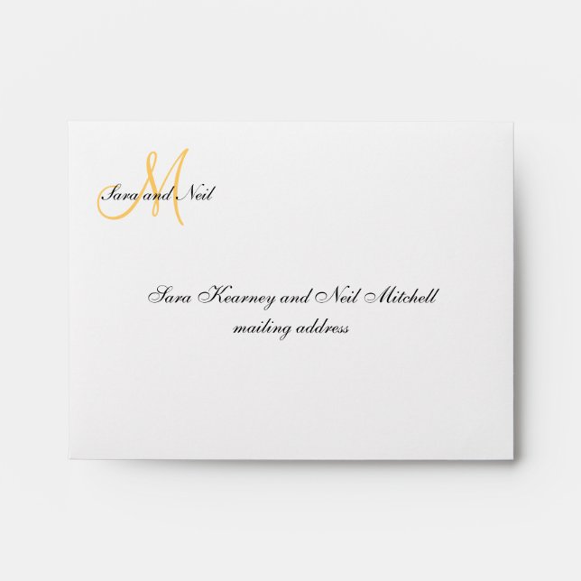 Cream Yellow Wedding RSVP Envelopes (Front)