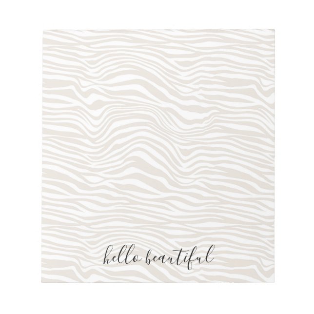 Cream Zebra Print Notepad (Front)