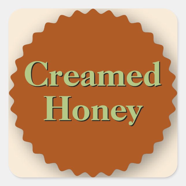 Creamed Honey Jar Goldenrod Square Sticker (Front)