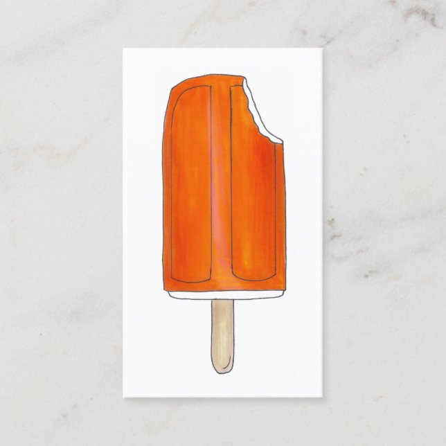 Creamsicle Orange Ice Cream Shoppe Popsicle Pops Business Card (Front)