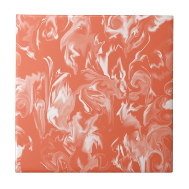 Creamsicle Orange & White Mixed Colour Tile (Front)