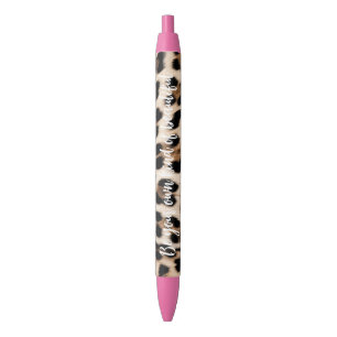 Creamy Brown Black Leopard Ink Pen