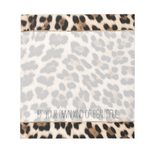 Creamy Brown Black Leopard Print Notepad