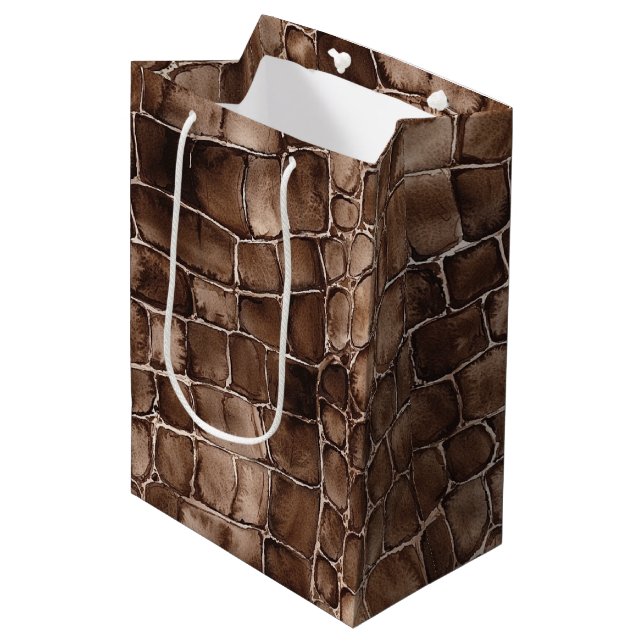 Creamy Brown Chocolate Candy Birthday Medium Gift Bag (Front Angled)