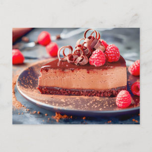 Creamy cheesecake infused with decadent chocolate holiday postcard