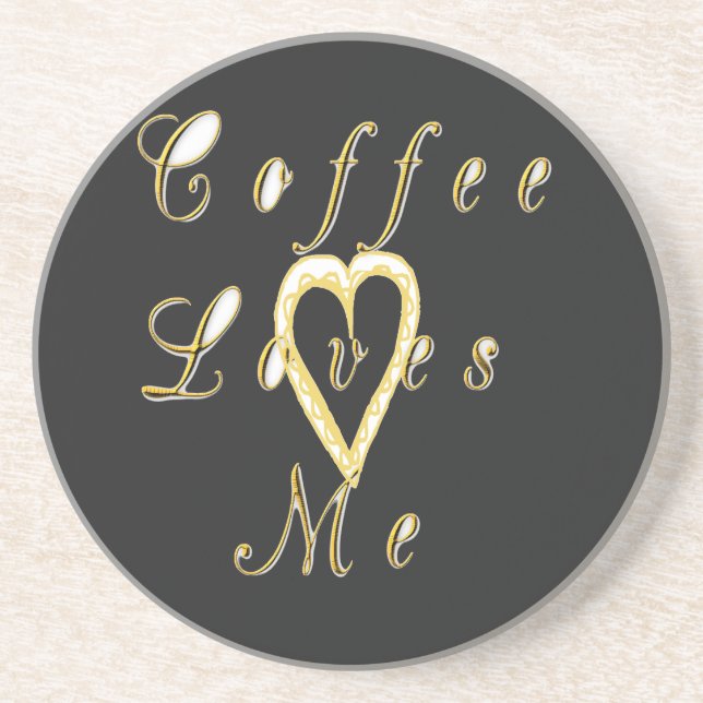 Creamy Coffee Lovers Design Coaster (Front)