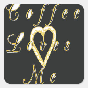 Creamy Coffee Lovers Design Square Sticker