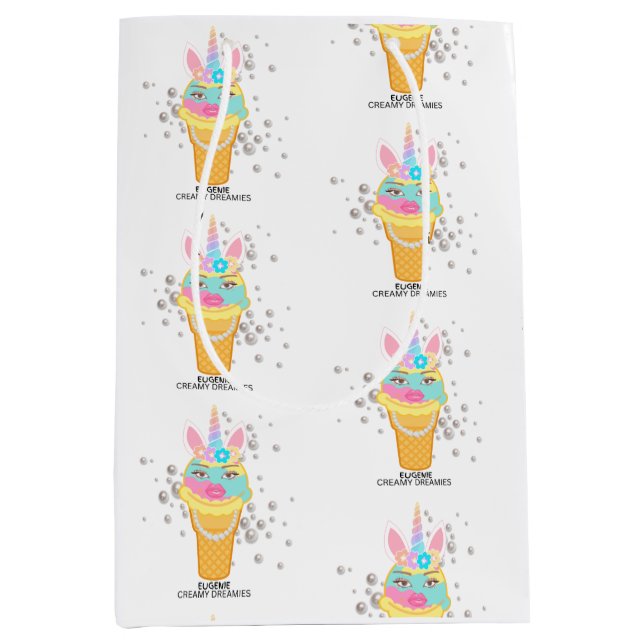 Creamy Dreamies Birthday Wrapping Paper Medium Gift Bag (Front)