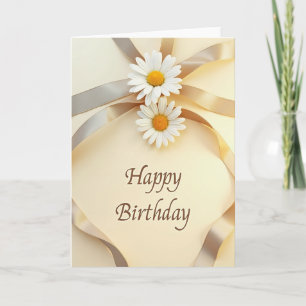 Creamy Floral Birthday Card