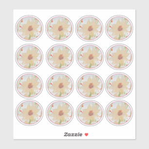 Creamy Floral Designer Custom-Cut Vinyl Sticker