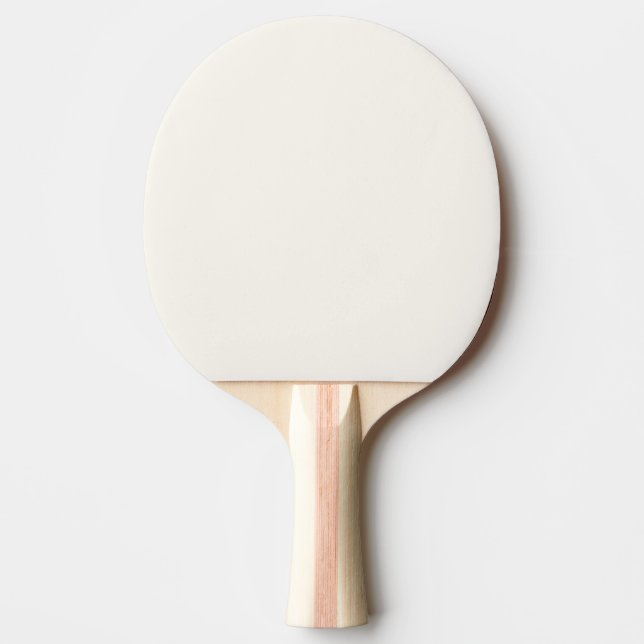 Creamy Floral White Solid Colour Ping Pong Paddle (Front)