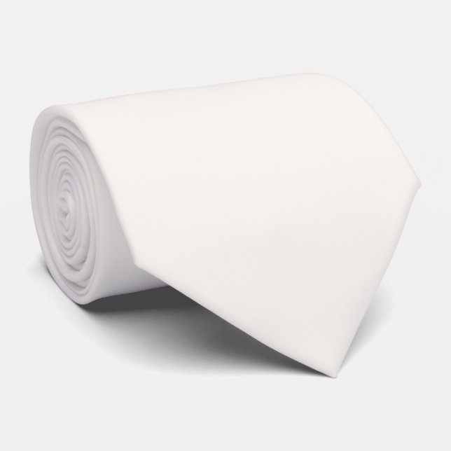 Creamy Floral White Solid Colour  Tie (Rolled)