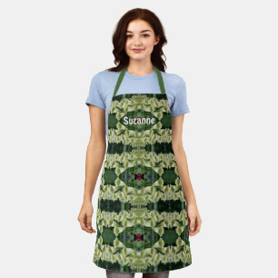 Creamy Foxglove Flower Pattern Personalised Apron