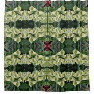 Creamy Foxglove Flowers Abstract Shower Curtain