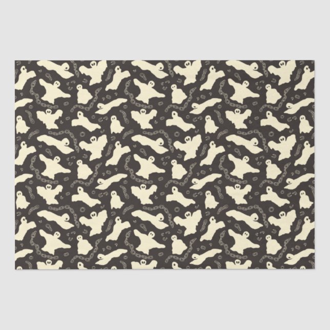 Creamy Ghosts - Halloween pattern. Tissue Paper (Front)