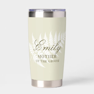 Creamy Green Mother of the Groom Personalised Fern Insulated Tumbler