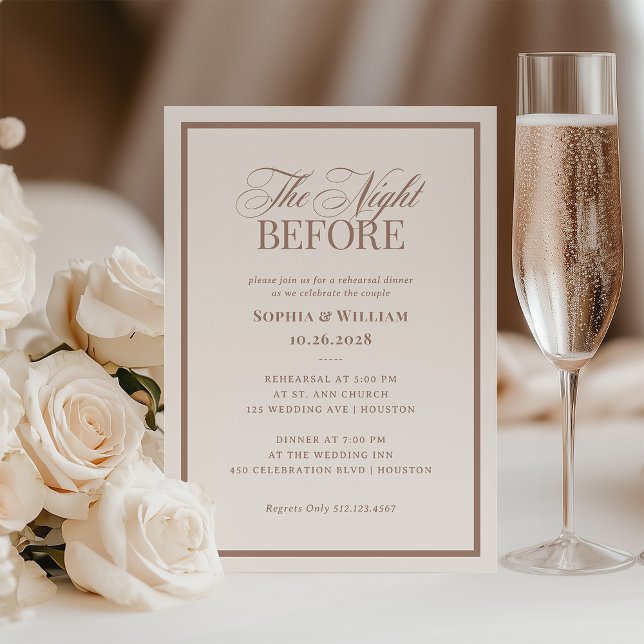 Creamy Ivory and Taupe | Neutral Rehearsal Dinner Invitation (Creator Uploaded)