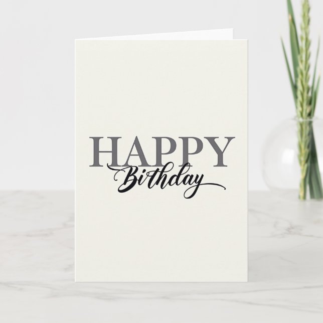 Creamy Joyful Birthday Card (Front)