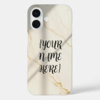 Creamy Marble Monogram Barely There iPhone 16 Case