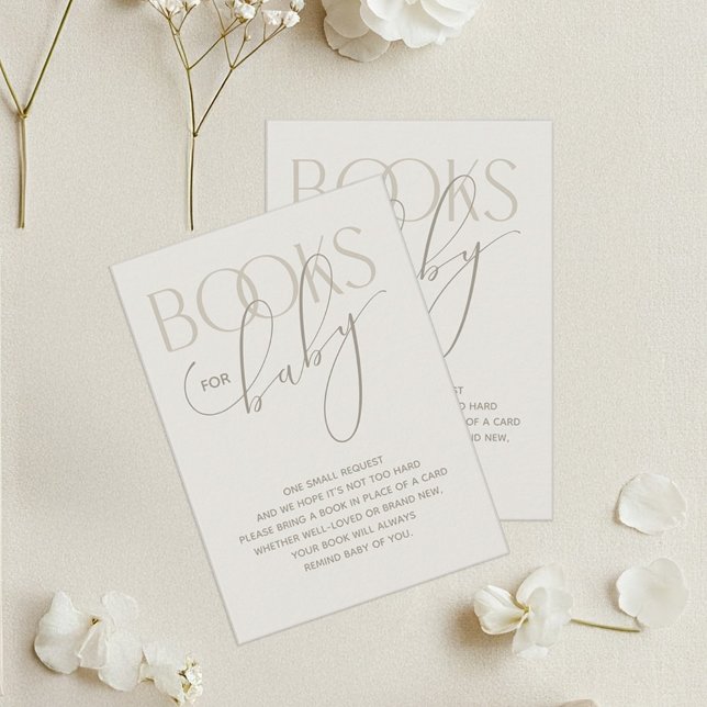 Creamy Neutral Book Request Enclosure Card (Neutral Books for Baby Enclosure Card)