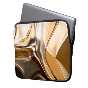 Creamy orange to brown twisted reflecting lighting laptop sleeve