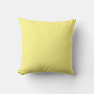 Creamy Pale Pastel Butter Yellow Solid Cushion