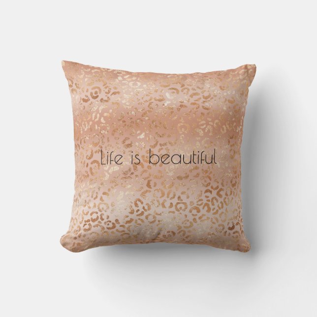 Creamy Peach Leopard Print      Cushion (Front)