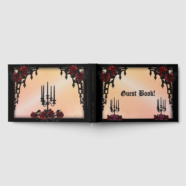 Creamy Peach with Rose Gothic Guest Book (Full)