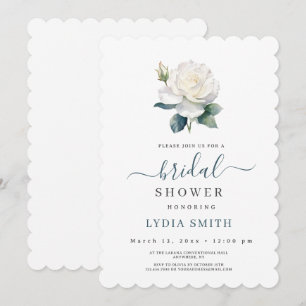 Creamy Rose Bridal Shower Invitation, minimalist Invitation