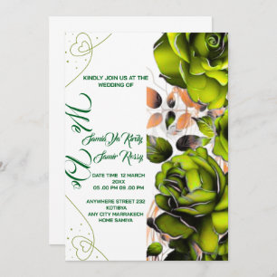Creamy Rose Wedding Invitation Template   Printabl