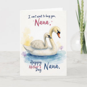 Creamy Swan Mothers Day Card