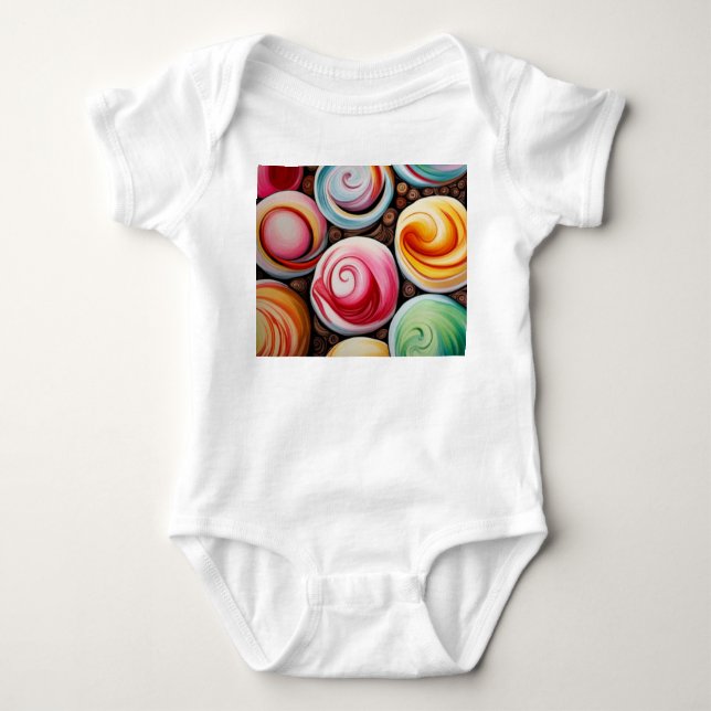 Creamy Swirls Baby Bodysuit (Front)