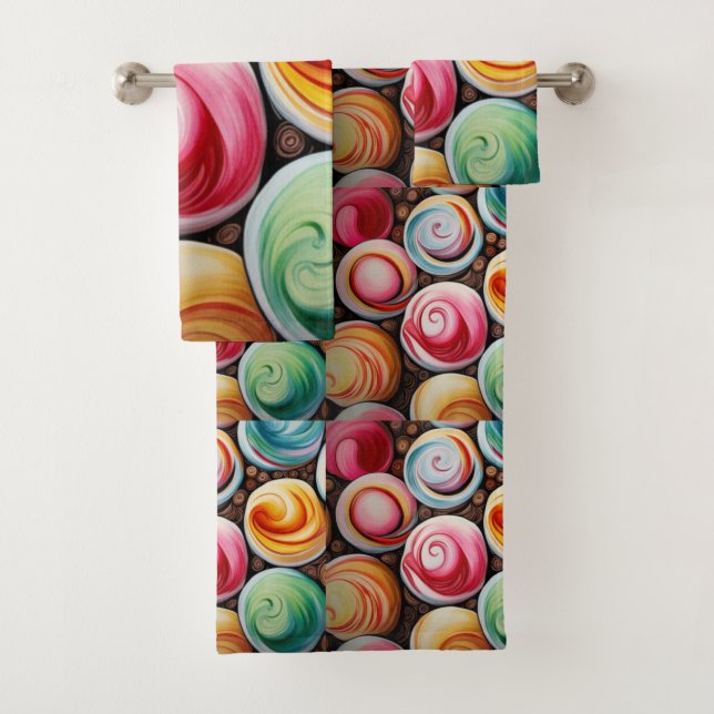 Creamy Swirls Bath Towel Set (Insitu)