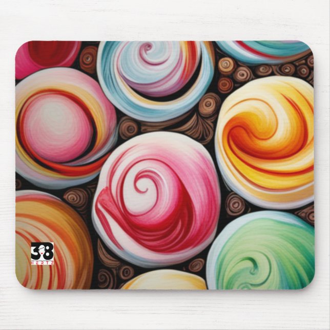 Creamy Swirls Mouse Pad (Front)