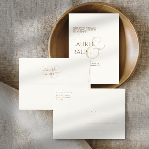 Creamy Taupe & Ivory Minimalist Wedding Invitation Envelope