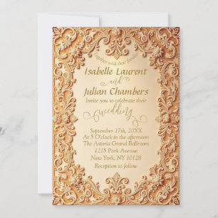 Creamy Victorian Lace Romantic Wedding Invitation