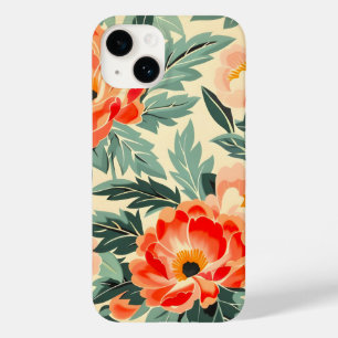 Creamy Vintage Peach Blossom Watercolor Case-Mate iPhone 14 Case
